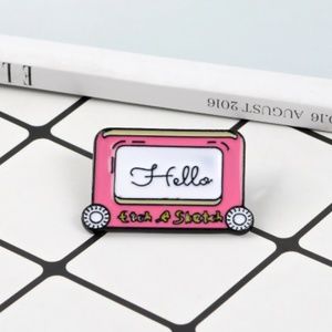 Pink & White Etch A Sketch Retro Enamel Pin